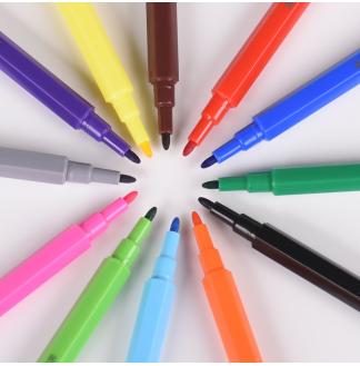 易洗净可水洗六角杆12色筒装彩色水彩笔