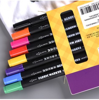 布用彩绘笔软硬双头8色套装记号笔(G-0984T)