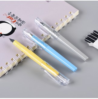 练字书法笔透明短笔杆换墨囊F型套装钢笔(G-670...